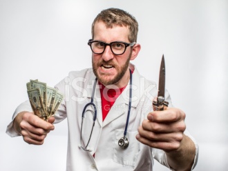 20662857-greedy-rich-doctor-with-stethoscope-switchblade-money-and-glasse